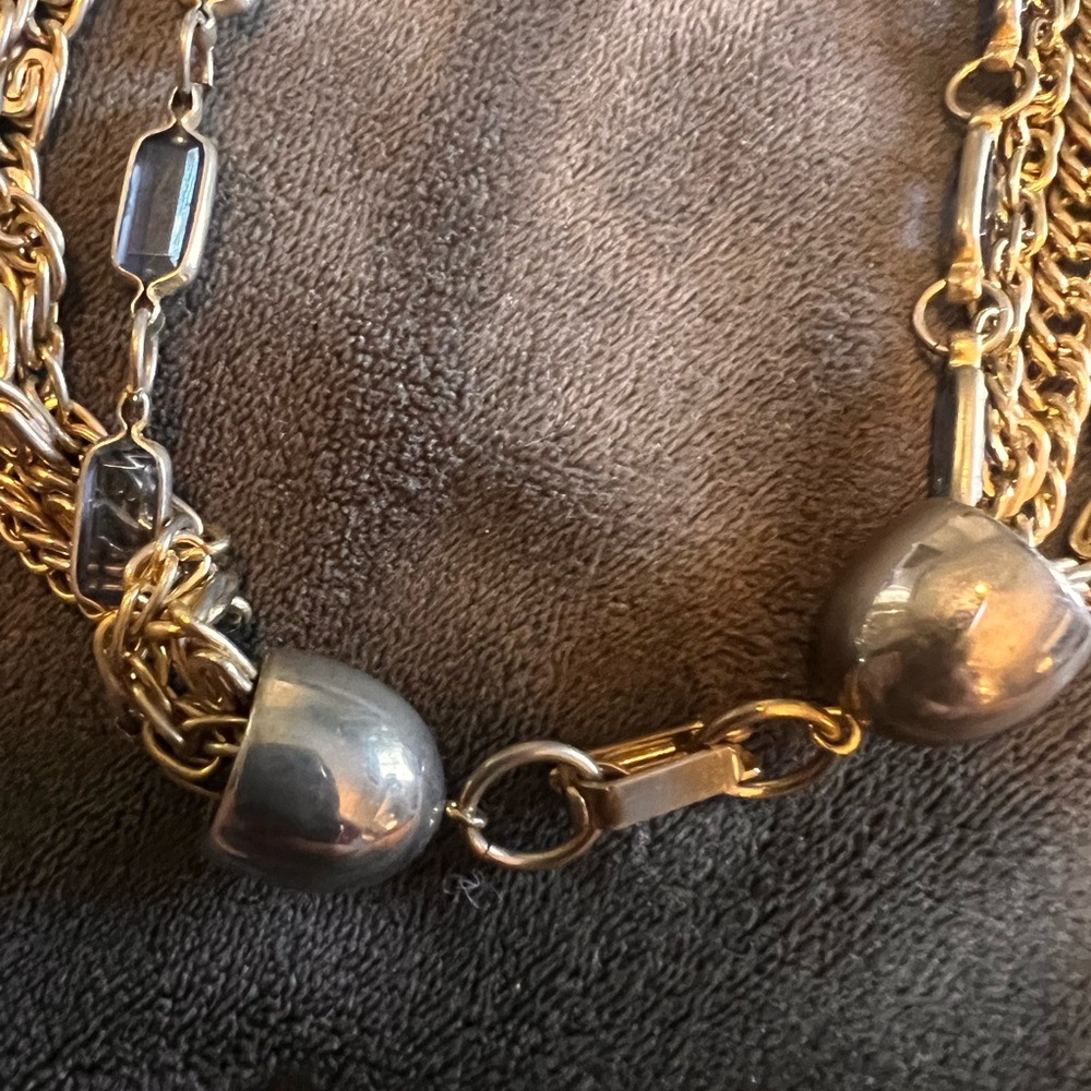 Multi-Chain Gold And Silver Statement Necklace - image 4